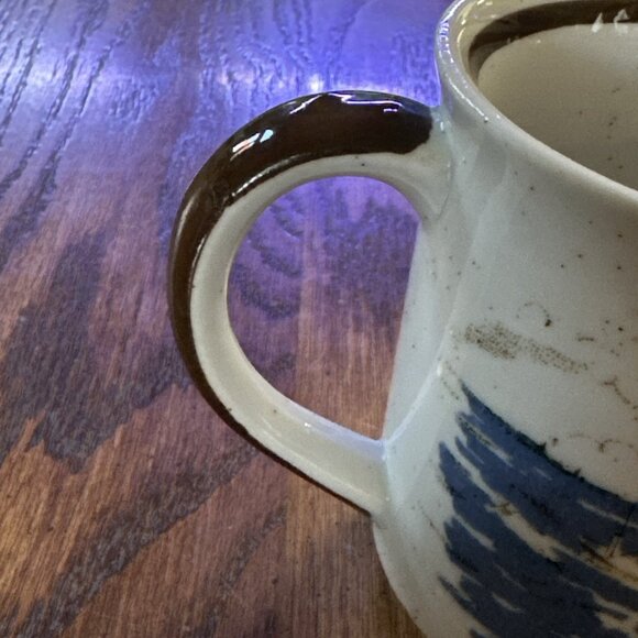 Vintage Coffee Mug Speckled Otagiri Japan Fishing Boats Seagulls Beach Sun - Picture 10 of 10